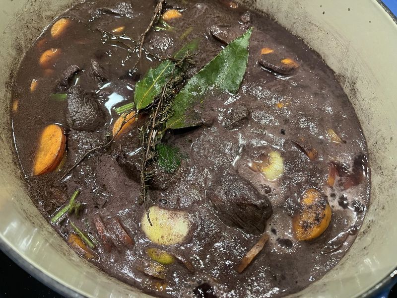 Photo : démarrage de la cuisson une fois les ingrédients mélangés