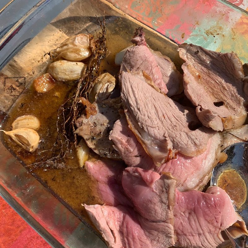 Photo : tranches de gigot au four cuit
