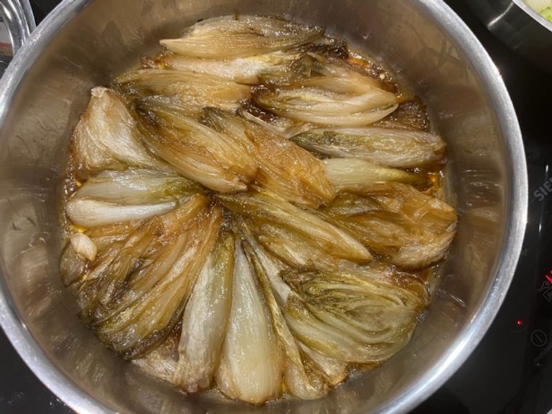 Photos : endives braisées à la vergeoise