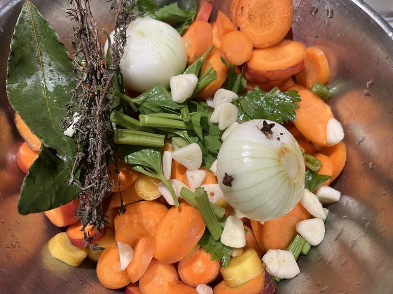 Photo : préparation des légumes
