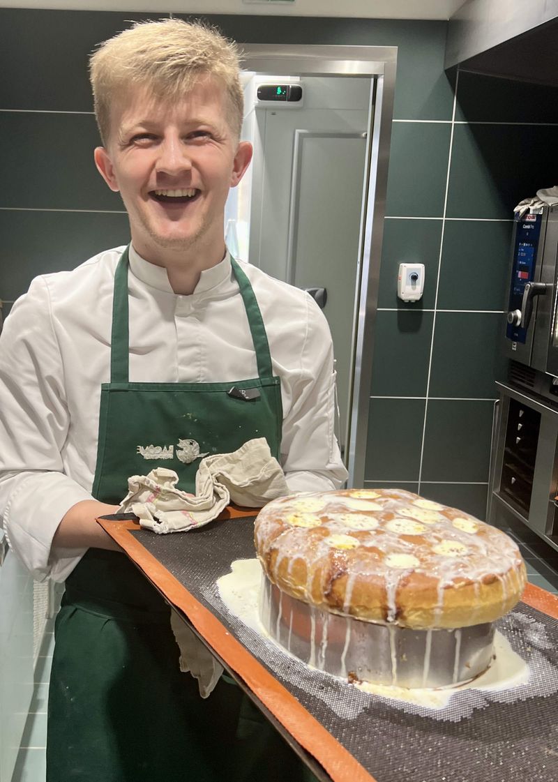 Photo Claire Decraene : tarte arrosée qui repart en cuisson