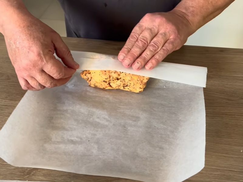 Photo : Faites un plis avec le papier sulfurisé
