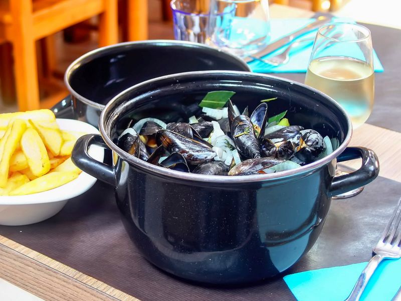 Photo Office de tourisme des Deux Caps : moules au restaurant L'Odyssée à Audresselles