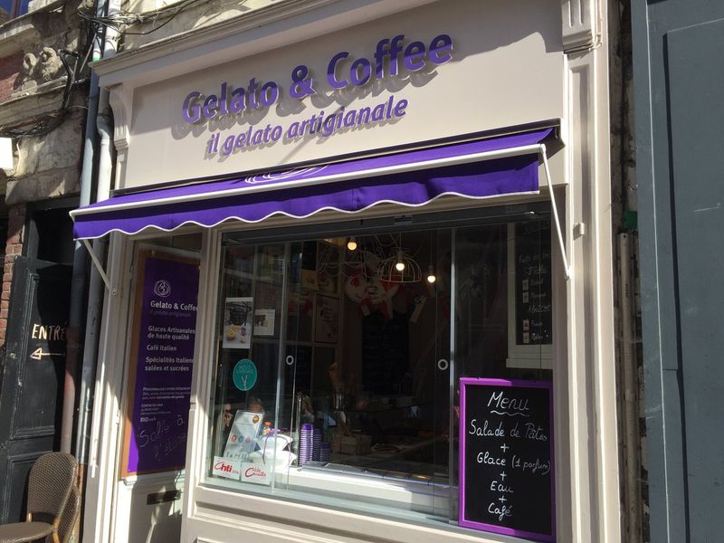 Devanture Gelato and Coffee, glaces à l'italienne dans le Vieux-Lille
