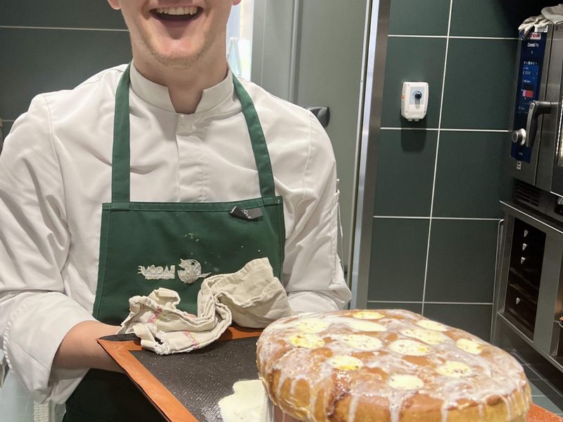 Photo Claire Decraene : tarte arrosée qui repart en cuisson
